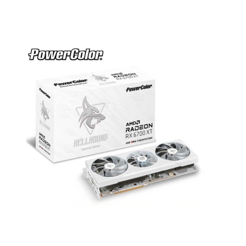 VGA POWERCOLOR Hellhound RX 6700 XT - 12GB GDDR6 RX6700 Spectral white