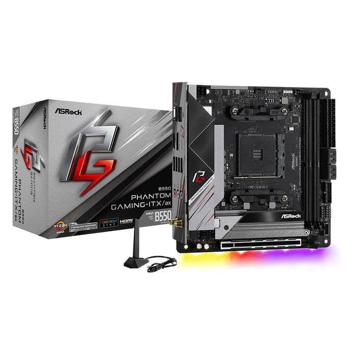 ASRock B550 Phantom Gaming ITX/ax (AM4, AMD Promontory B550, DDR4, USB3.2, SATA3)