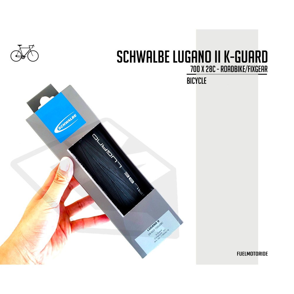 Original Schwalbe Lugano 2 II 700x28c K-Guard Sepeda Roadbike Fixie bianchi cinelli giant polygon