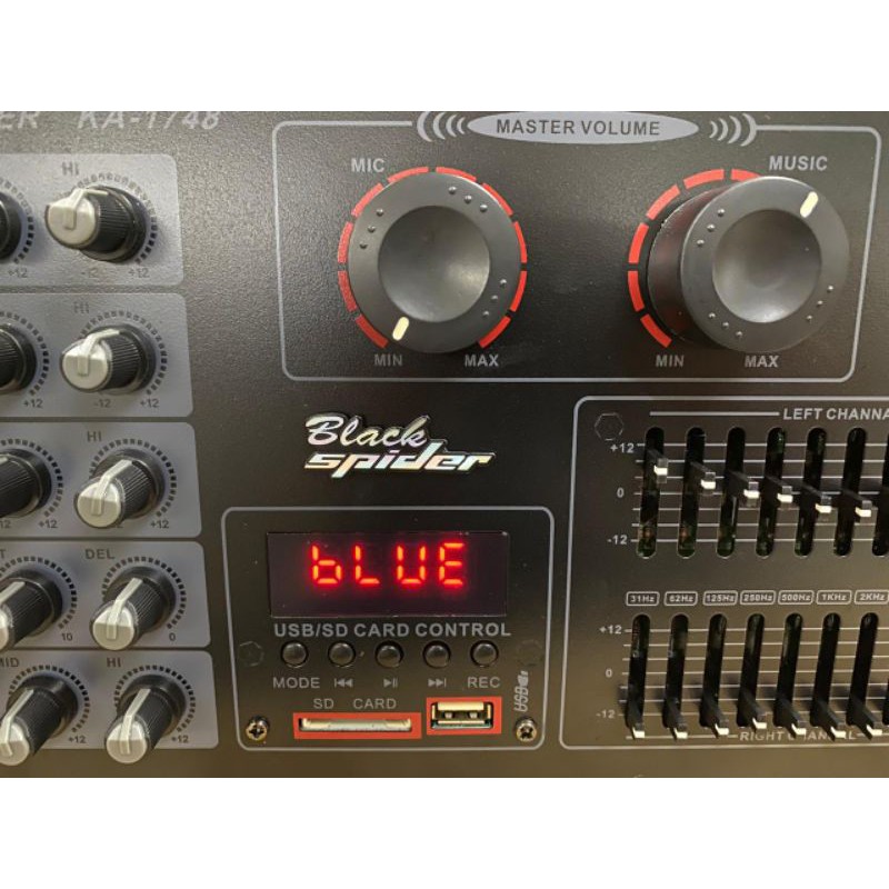 power mixer 5 channel blackspider ka1748 Bluetooth usb equalizer