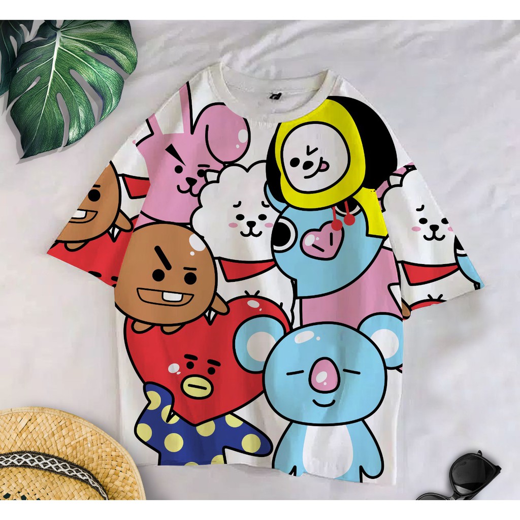 BT21 BTS FULLPRINT KPOP ARMY / COD / KURO / TSHIRT BAJU KAOS DISTRO WANITA DEWASA CEWEK REMAJA BT21 