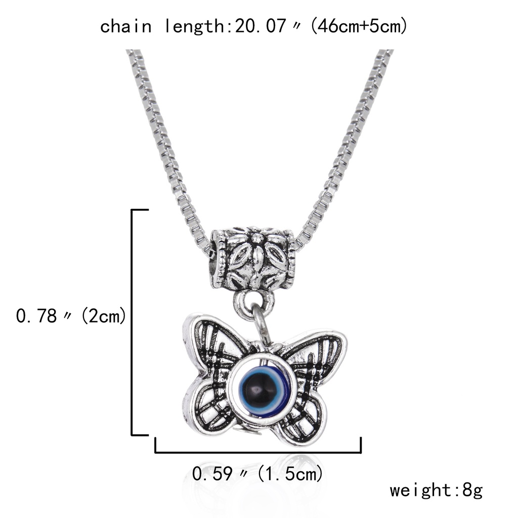 Butterfly Kalung Rantai Dengan Liontin Kupu-Kupu / Lebah / Mata Iblis Hollow Out Untuk Wanita