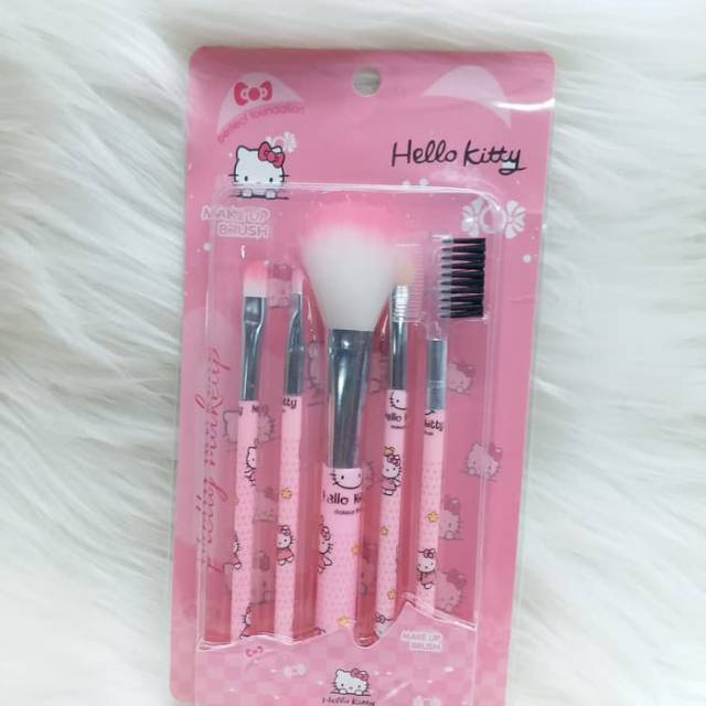 KUAS SET ISI 5 HELLO KITTY new