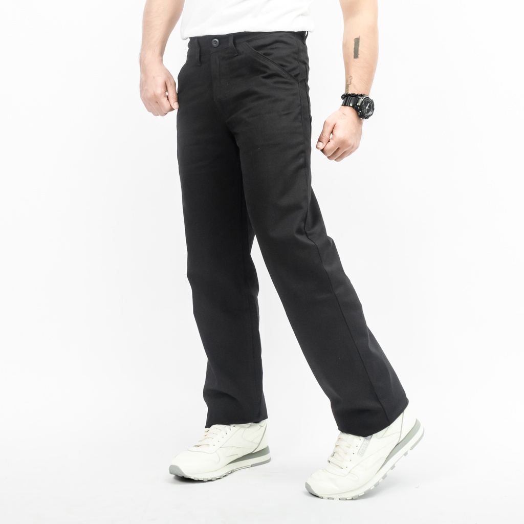 Gizmo Celana Chino Reguler Forthright Black Loose pants