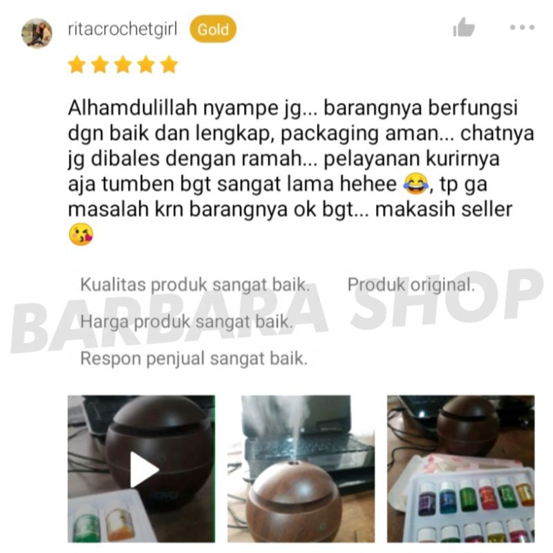 Air Humidifier Diffuser Aromatherapy Aromaterapi Disfuser Taffware Pelembab Pewangi Ruangan 130ml