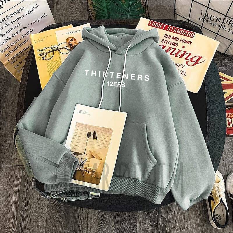 THIRTENERS Jaket Sweater wanita murah l Hoodie Tebal Bahan Fleece
