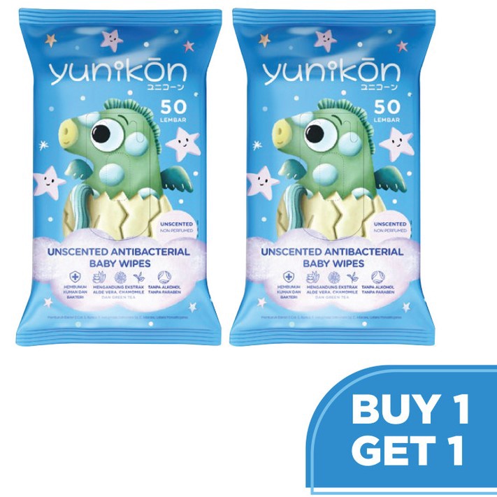 NEPPI Baby Wipes YUNIKON parfum non perfumed antiseptic PURE BB Anti Bacterial Tisu Basah BUY 1 GET 1 Free