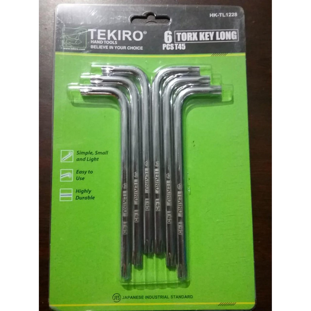 PROMO MURAH !!! KUNCI L BINTANG PANJANG TEKIRO T45 / TORX KEY TEKIRO T 45 (PER SET)