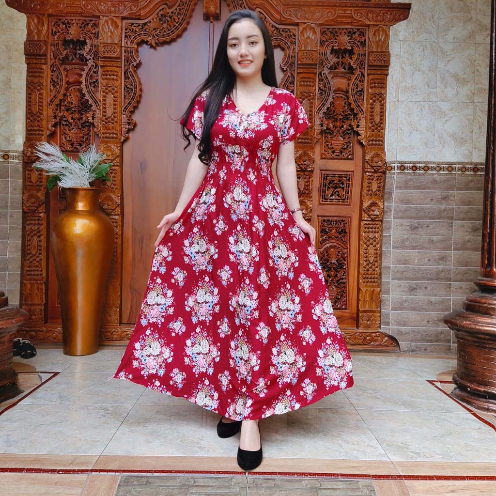 DASTER MOZA PRINT | BALI LONGDRESS-VALEN MARUN