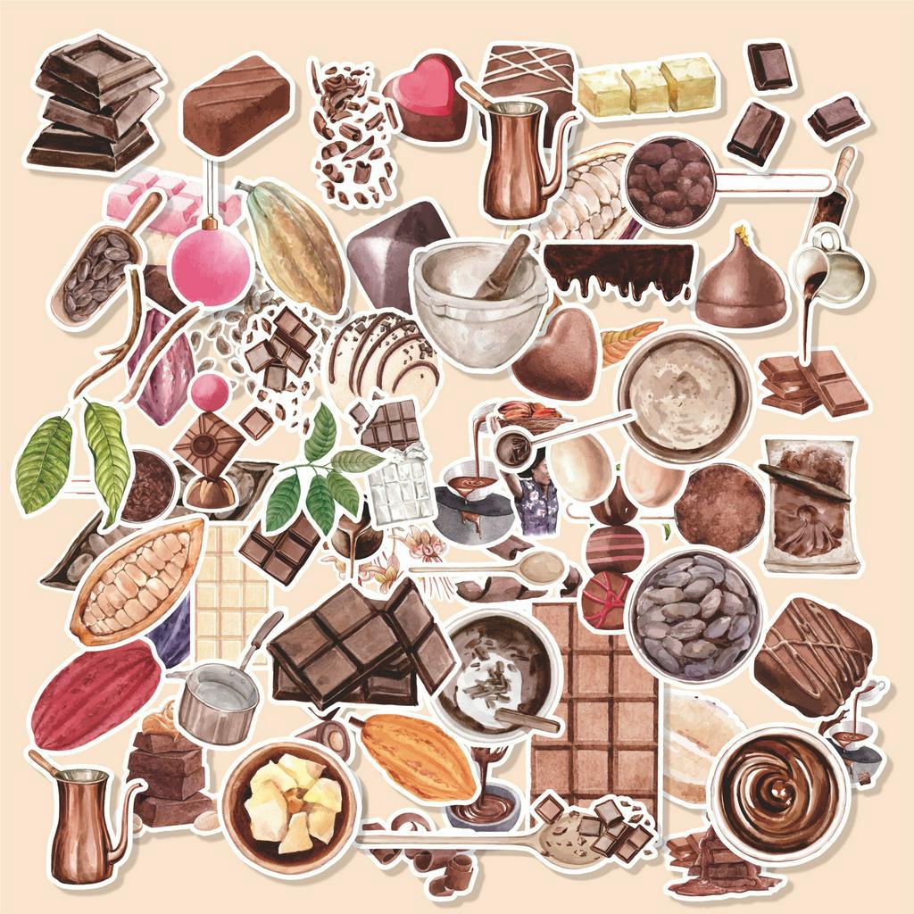 

( 50 pcs )stiker lucu/Random cetak stiker murah edisi COKLAT|stiker satuan