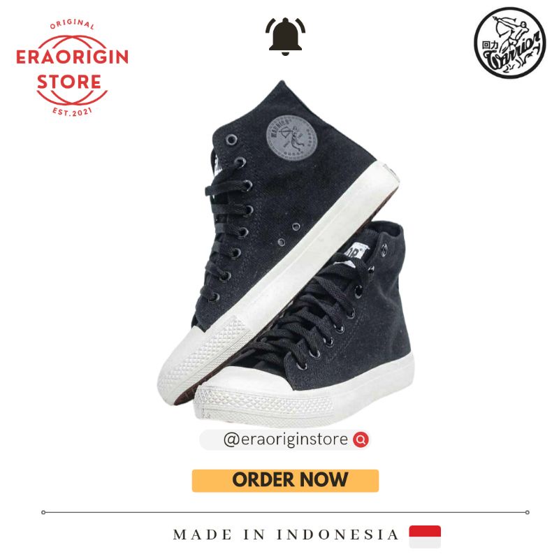Sepatu Pria Warrior Sparta High Hitam Putih Original
