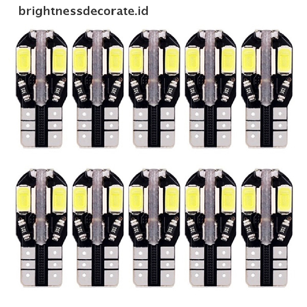 10pcs Lampu Led Canbus T10 194 168 W5W 5730 8 Smd Warna Putih Untuk Samping Mobil