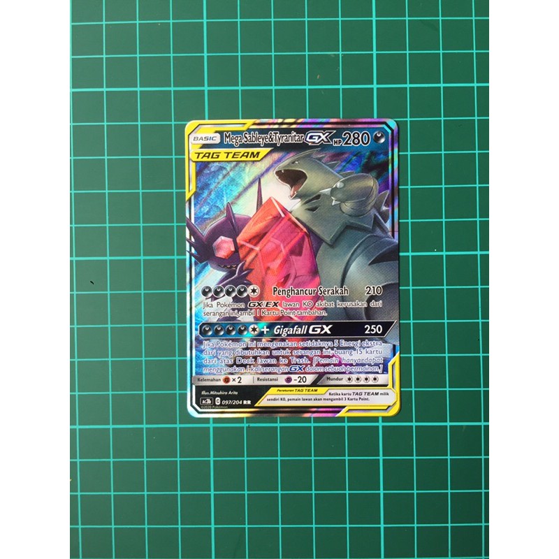 Mega Sableye & Tyranitar GX RR Tagteam Kartu Pokemon TCG Indonesia Tag Team