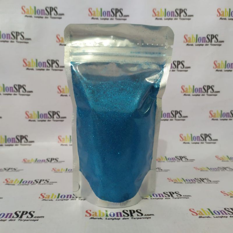 BUBUK GLITER DEEP SKY BLUE GLITTER POWDER 100gr ZIP LOCK