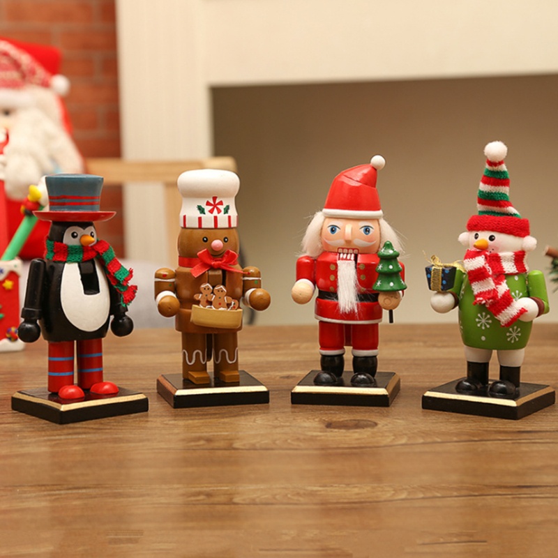 4pcs Ornamen Patung Santa Penguin Untuk Natal