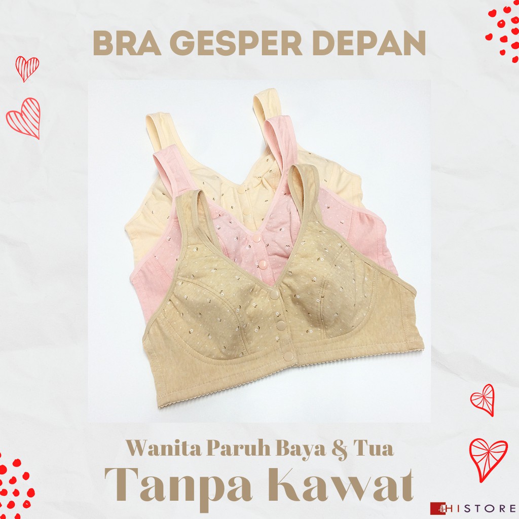 [HI] Bra Seamless Push Up Nirkabel Gesper Depan 170 Wanita Paruh Baya dan Tua