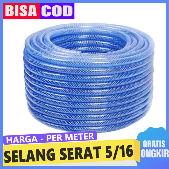 Selang air benang serat tebal 5/16 murah meteran buat Pompa DC dll
