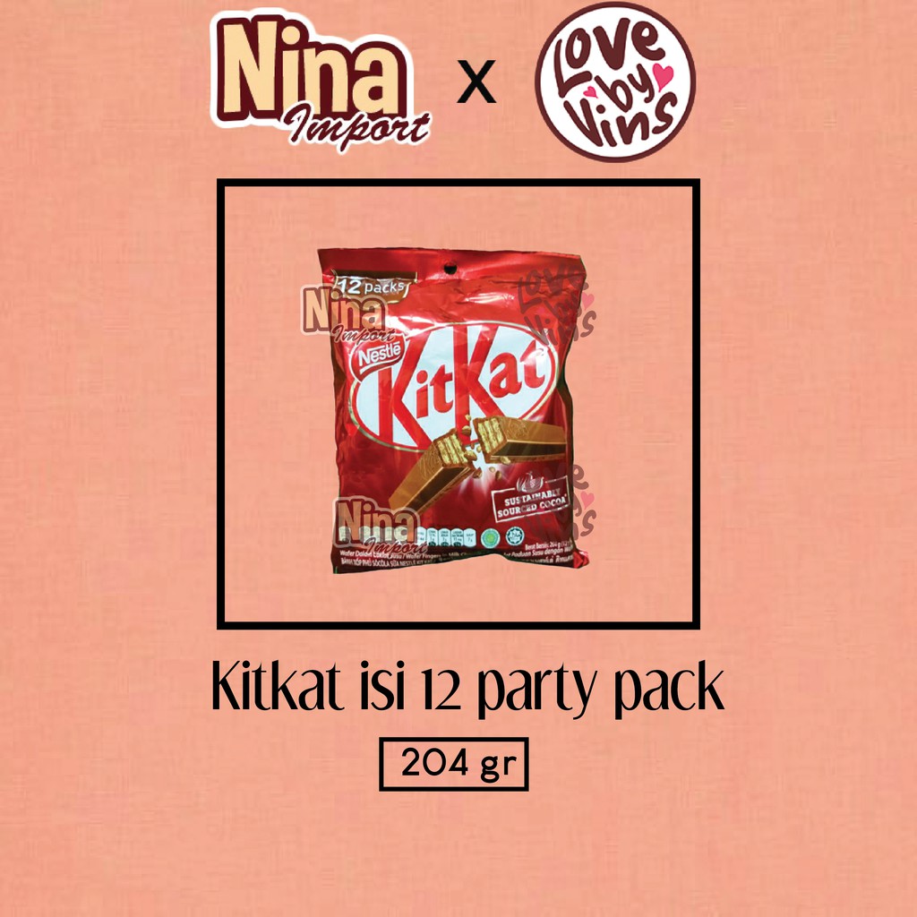 

Kitkat isi 12 Party Pack 204gr ori Nestle