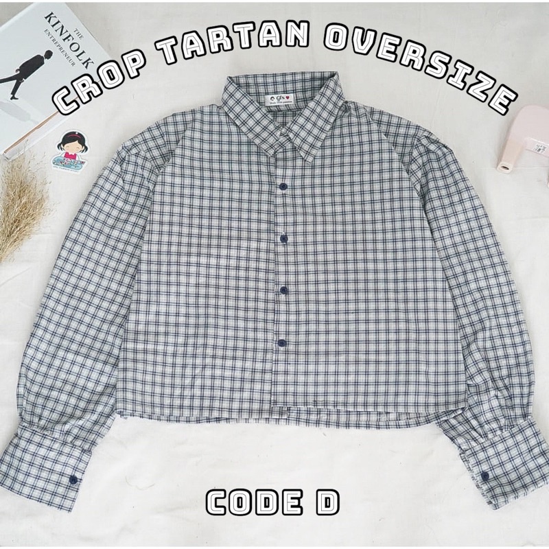 BEFAST - ZFS OOTD Wanita Kemeja Ctop FIFIN / CROP OVERSIZE TARTAN / Kemeja Hem Tartan / Kemeja Crop top Kotak-Kotak / Atasan Lengan Panjang / Kemeja Trendy Wanita Remaja / Terbaru 2022 / Termurah