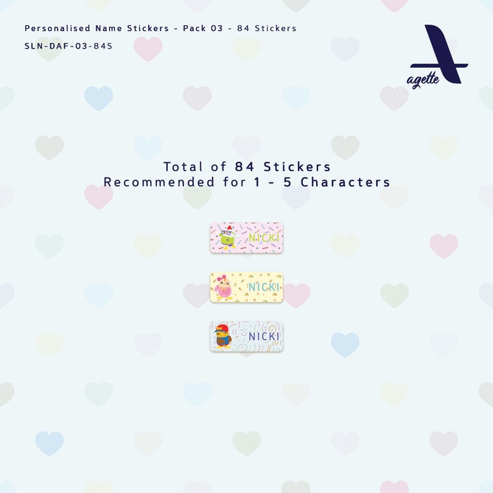 

(BISA COD) 50 - 84 PCS - Stiker Label Nama - 03 - Laminasi - Waterproof Sticker - S