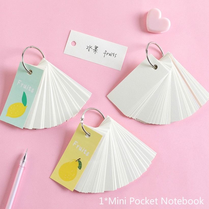 Cute Portable Blank Card Mini Pocket Notebook School Office Stationery Supplies Random Pattern