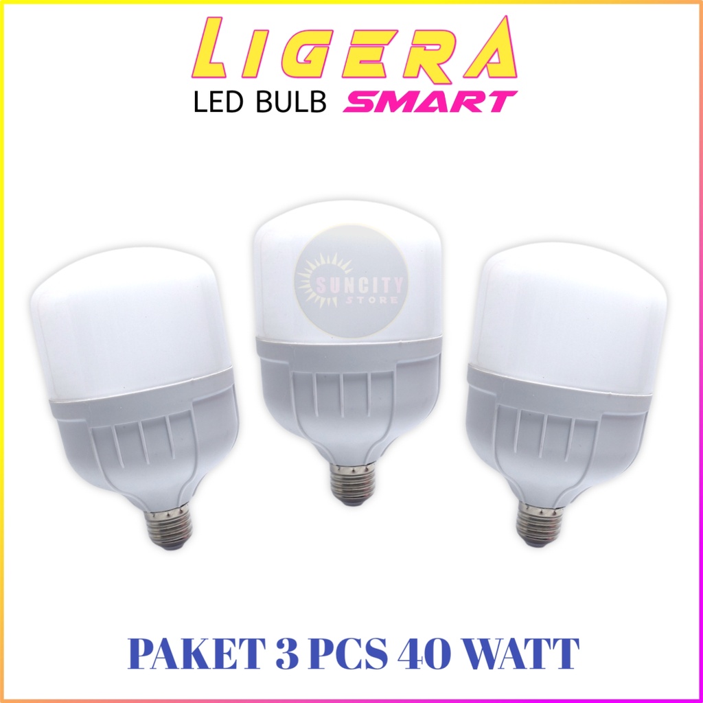 Paket 3 Pcs LIGERA Smart Lampu LED Capsule 40 Watt - Cahaya Putih