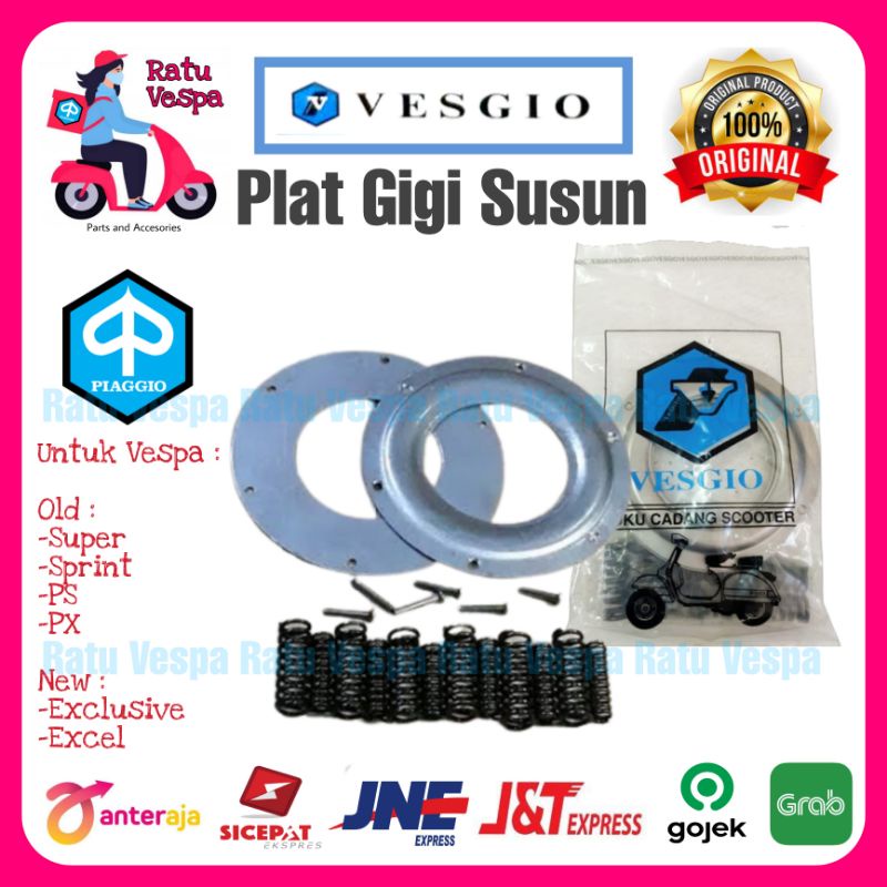 Plat Gigi Susun VESGIO dan GENOVA vespa Super,Sprint,PX,PS,Exclusive,Excel