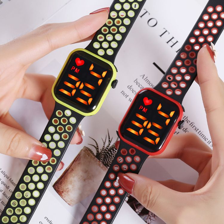 PA Jam Tangan LED Digital Pria Wanita Rubber Electronic Fashion Couple Anak Remaja Import Premium JF090