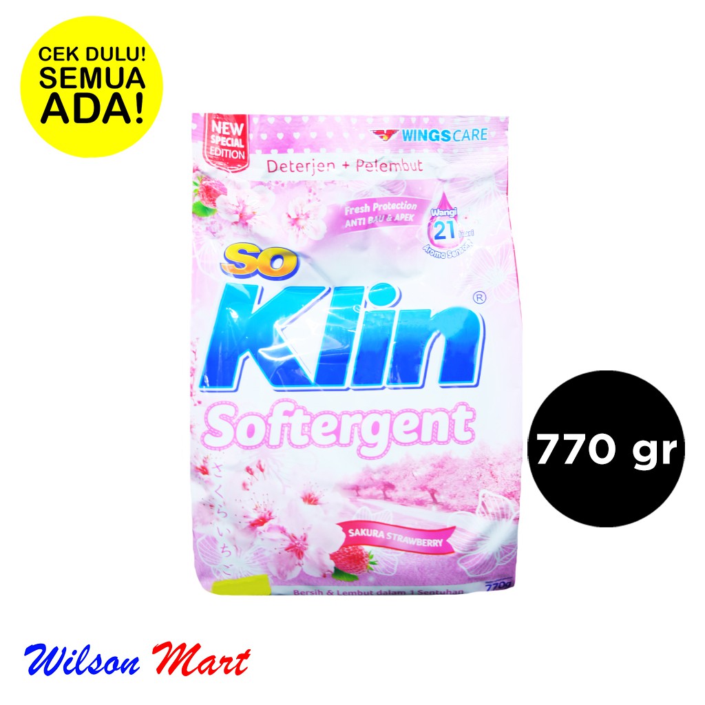 SO KLIN SOFTERGENT SAKURA STRAWBERRY 770 GRAM
