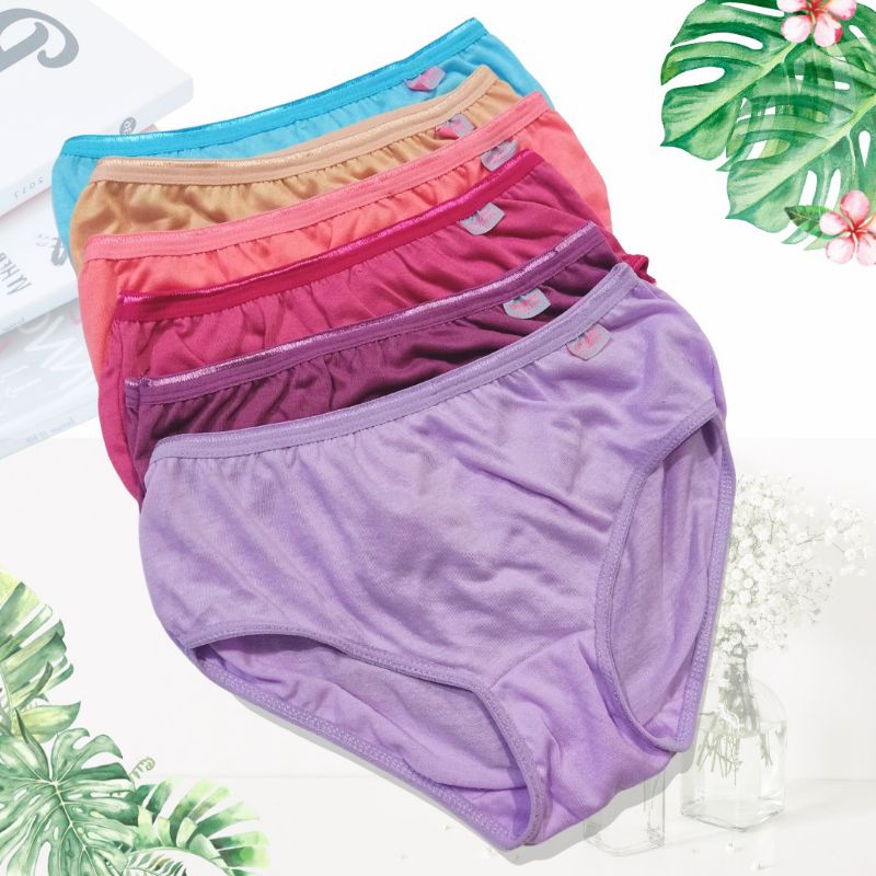 12 Pcs 1 LUSIN Celana Dalam Wanita Polos Halus Lembut Nyaman Dipakai Undies Wanita 1 Lusin Grosir CD Wanita Polos