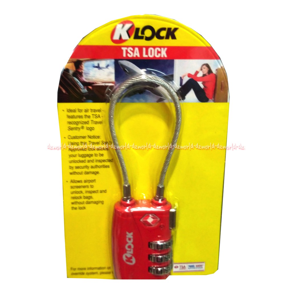 TSA Lock Lock Kunci Gembok Merah Stainless Gembok Nomer