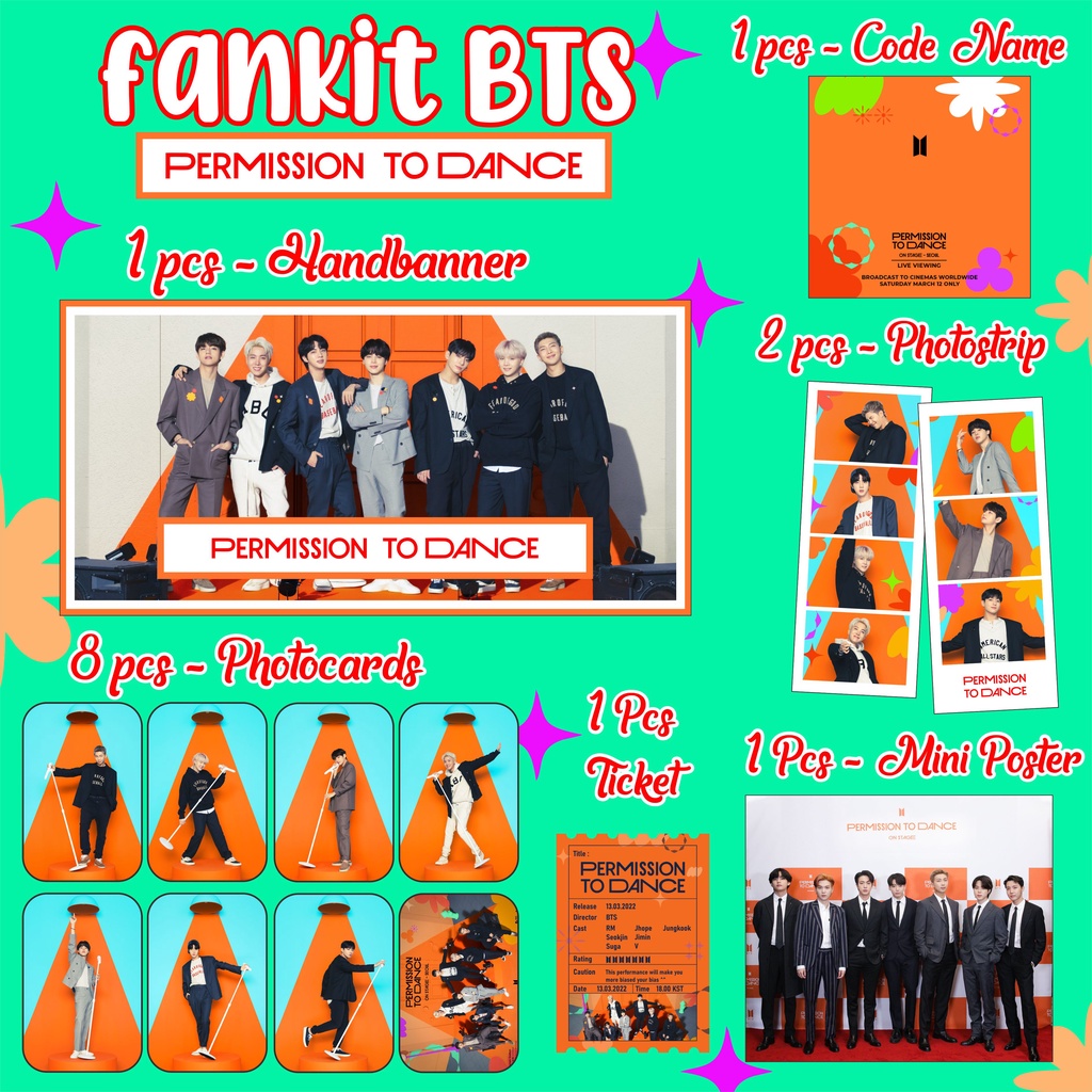 READY STOCK - Bisa COD - PAKET HEMAT BTS PERMISSION TO DANCE ON STAGE FANKIT BTS PTD 2022