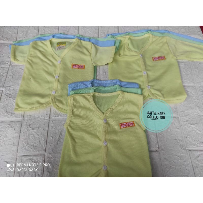 PAKET 3pcs BAJU BAYI POLOS BORDIR LABEL ARISTA