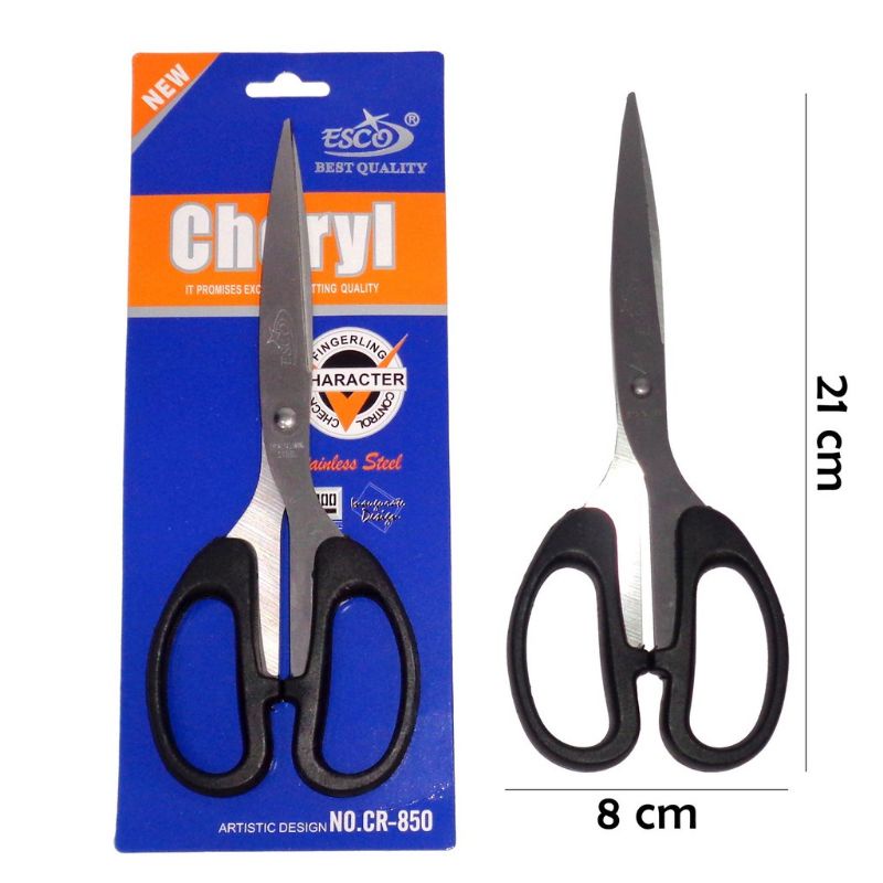 

Gunting Cheryl Esco CR 850/ 850W Gagang Hitam Besar
