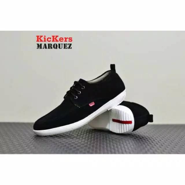 Sepatu Pria Kickers Casual Marquez Hitam Tali Keren Sekolah Kuliah Ngampus Murah Jalan Santai Main