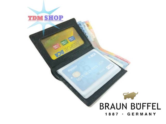 DOMPET KARTU KULIT ASLI BRANDED BRAUN BUFFEL