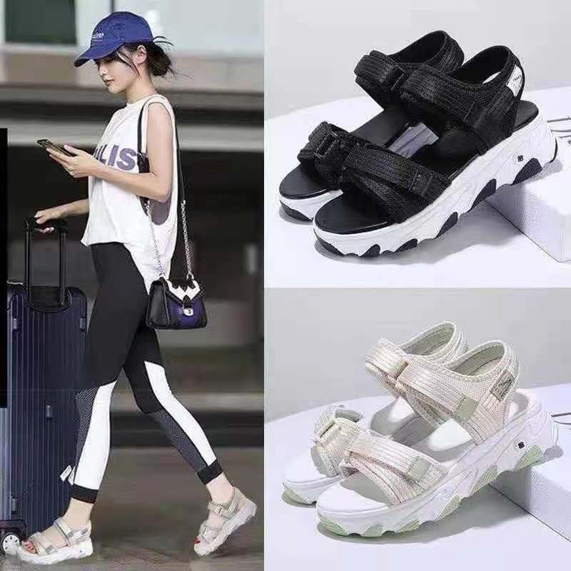 Micha Sandal Sneakers Wanita Black Cream Lilac 241 KAZUMI SP2048 Import Termurah Terbaru Kekinian