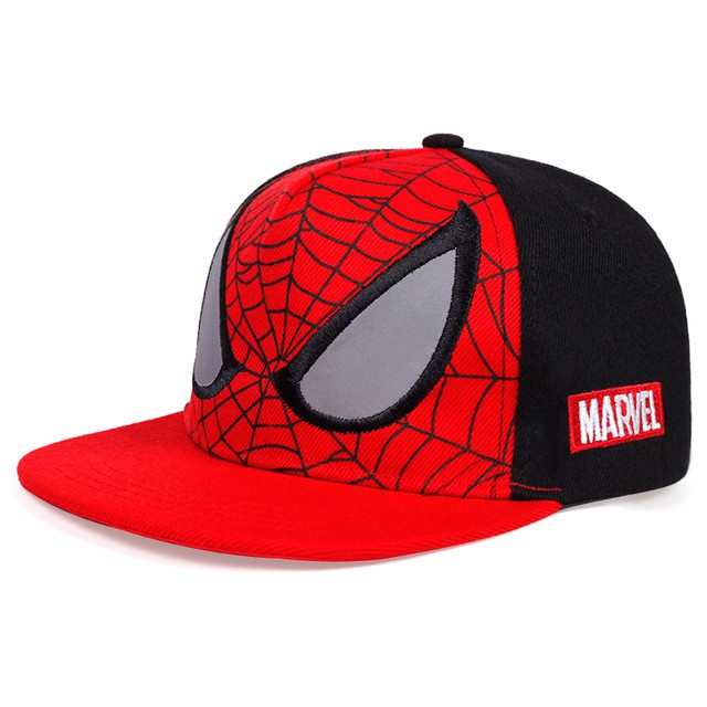 Topi Baseball Motif Print Kartun Spiderman Bahan Katun Gaya Hip Hop Untuk Anak Laki-Laki / Perempuan