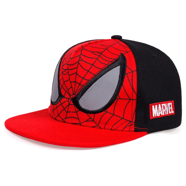 Topi Baseball Motif Print Kartun Spiderman Bahan Katun Gaya Hip Hop Untuk Anak Laki-Laki / Perempuan