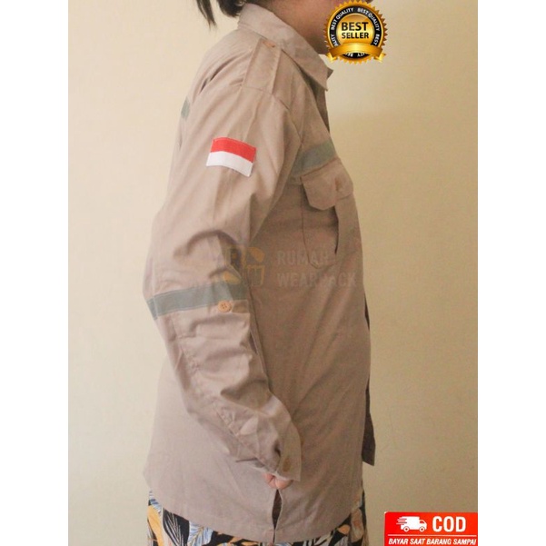 Kemeja PDL Safety Baju PDL Wearpack PDL Kancing Atasan Lengan Panjang Warna Cream