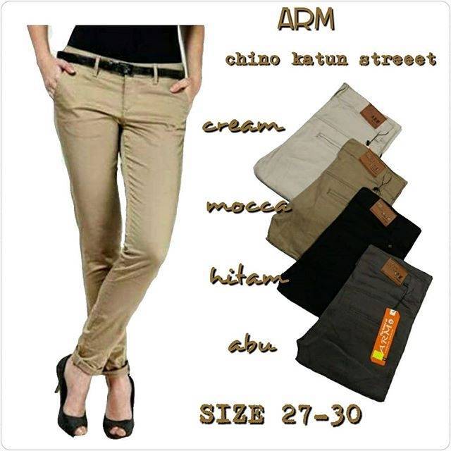 Sz 27 30 31 34 Big Size Celana  Chino  Wanita  Bahan Katun 