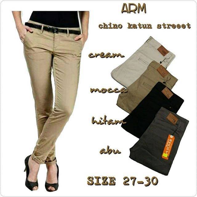 Sz 27 30 31 34 Big Size Celana  Chino  Wanita  Bahan  Katun 