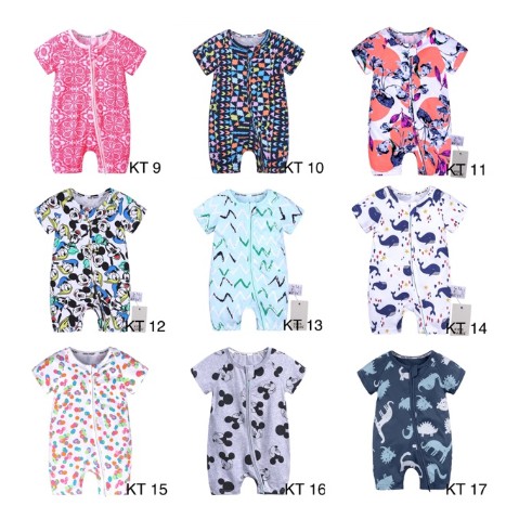 (Kiddiwear) kt9-17 Jumper Bayi Zippysuit Pendek Premium Kids Tales