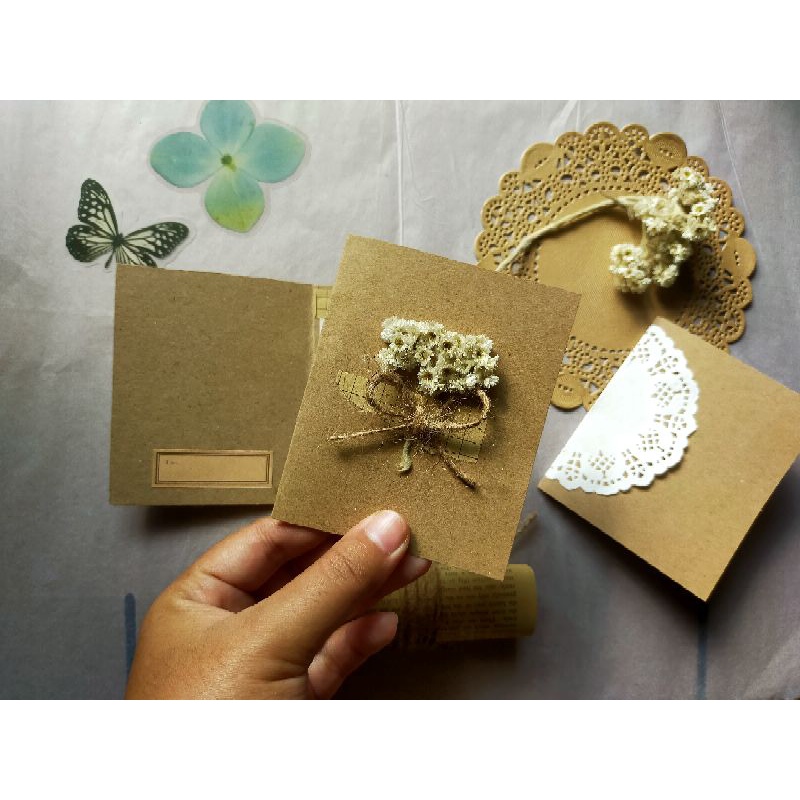 Jual KARTU UCAPAN AESTHETIC RUSTIC GREETING CARD DIY PAPER KRAFT