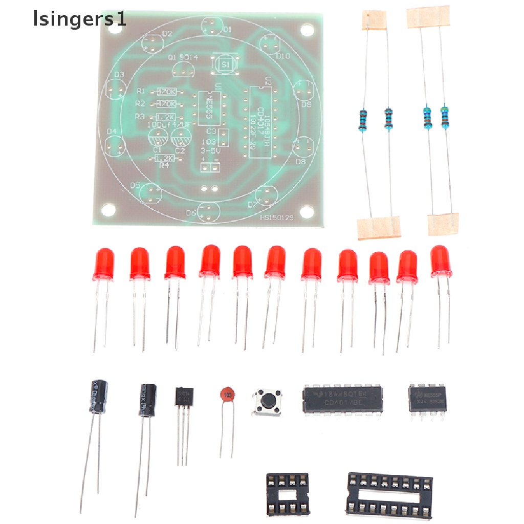 (lsingers1) Set generator pulse led Elektronik cd4017 ne555 diy