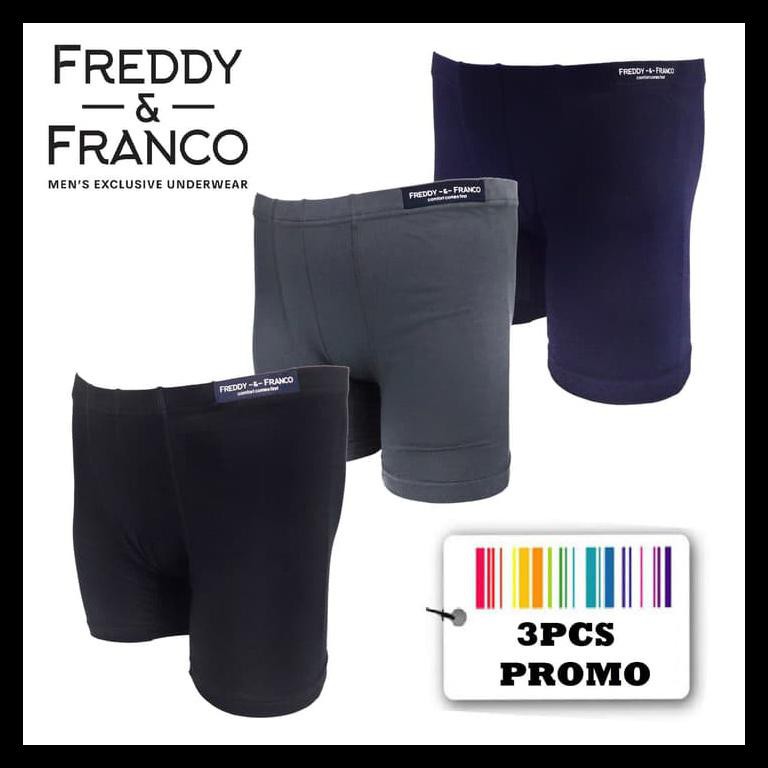 {BISA COD} Freddy & Franco Boxer 01 (PROMO 3PCS PACK) / Boxer Premium / Boxer Pria / Boxer Panjang /