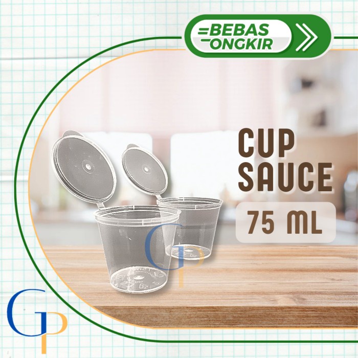 Cup Saus Plastik 75 Ml Isi 50 Pcs/ Sauce Container 75 Ml/ Cup Sambal