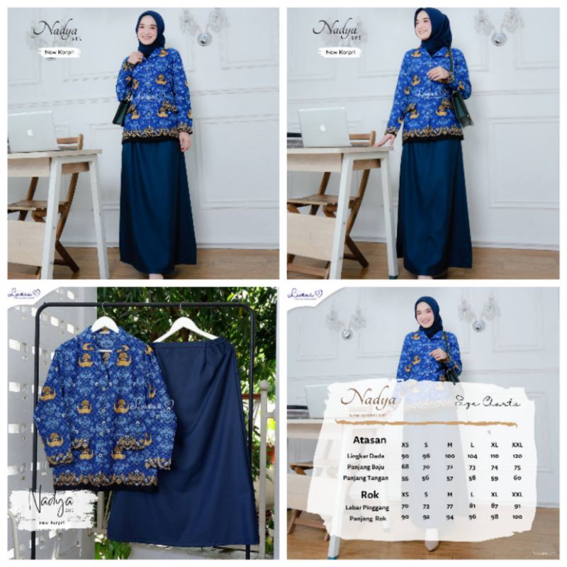 Seragam Dinas Batik Korpri Wanita Set Tunik Rok By Luvena Bahan Katun Toyobo Seragam Dinas Batik Wan