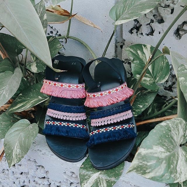 Blacky A14 sandal bohemian sandal boho sol tebal empuk sandal wanita casual kekinian sandal wedges e