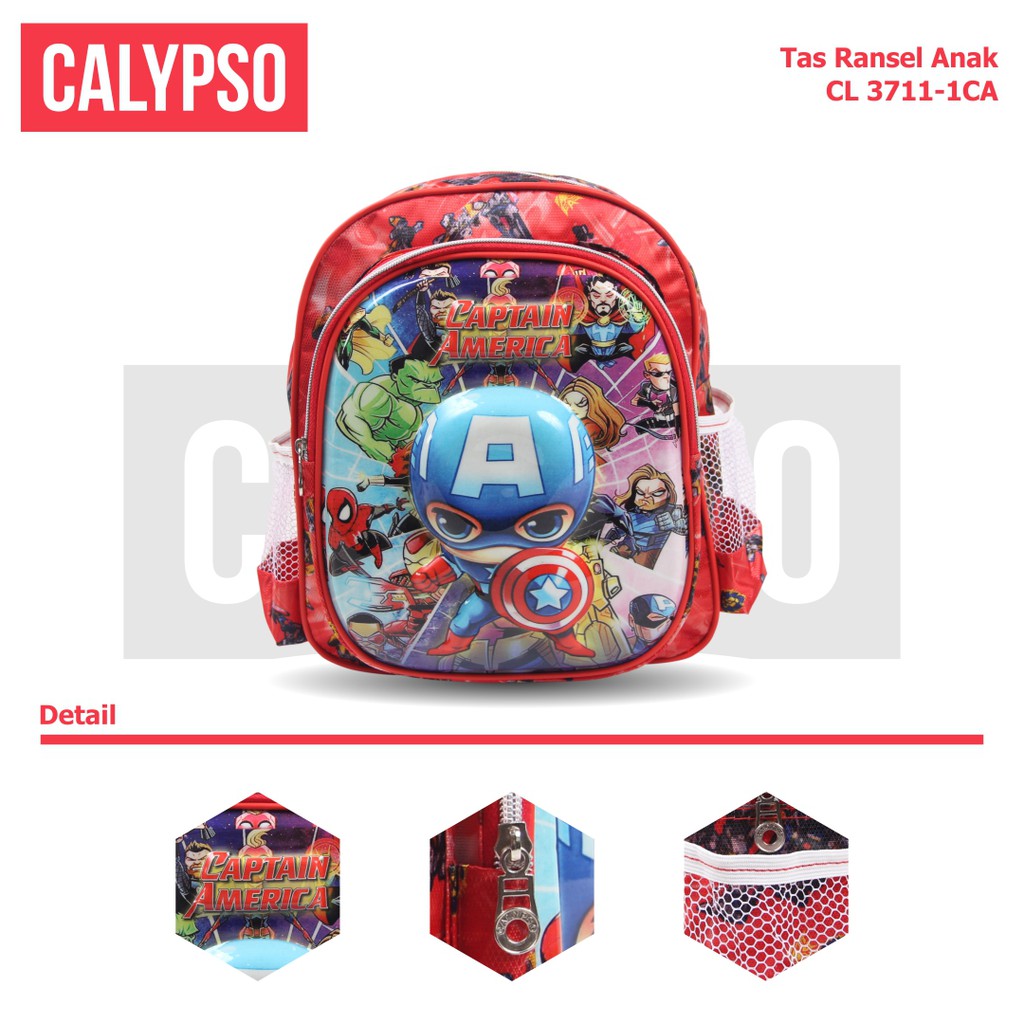 [KLIKTAS] Tas Ransel Anak Laki TK / Paud Kartun Calypso 3711 / Backpack Sekolah karakter superhero pahlawan